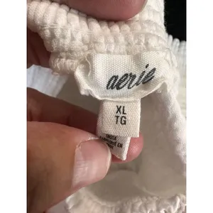 Aerie Womens XL White Cotton Gauze Smocked Waist Beach Summer Shorts Relaxed Fit thumbnail 5