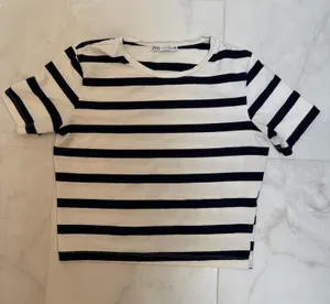 ZARA Striped Crop Top thumbnail 1
