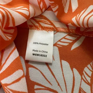 NWT 41 HAWTHORN Top Womens L Orange Sleeveless White Leaf Print Pleated Blouse thumbnail 7