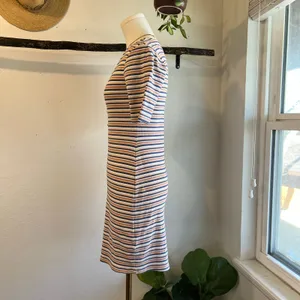 Abercrombie & Fitch Stretch Striped Button Detail Short Sleeve Dress Size XS NEW thumbnail 4