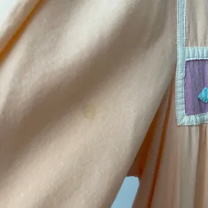 Vintage Cotton Boho Fairy Peasant‎ Embroidered Tiered Maxi Dress Small Peach thumbnail 5