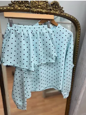 MotionWear Baby Blue and Brown Poka Dot Set thumbnail 4