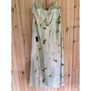 NWT Lulus Radiant Occasion Light Green Floral Satin A-Line Maxi Dress Resort 3X thumbnail 7