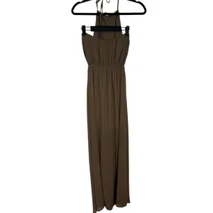 Show Me‎ Your Mumu Heather Halter Dune Maxi Dress Brown Chiffon XS Wedding Guest thumbnail 5