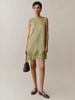 NWT Few Moda Yasmin Dress size Medium M Green Moss lace mini Kourt thumbnail 5