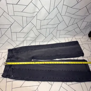 Old Navy‎ Girls 12 High Rise Baggy Wide Leg Paneled Jeans Washed Black Denim thumbnail 4
