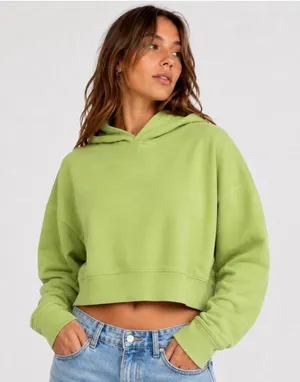 Aerie Offline XL Cropped Boxy Hoodie Lime Neon Green Pullover Sweatshirt Women thumbnail 1