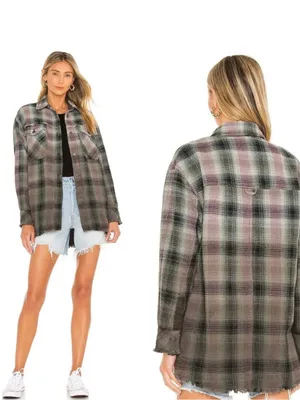Free People | We The Free Anneli 100% cotton Plaid Shirt Jacket thumbnail 2