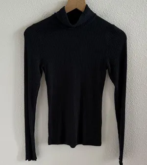 Abercrombie & Fitch Black Ribbed Turtle Neck Long Sleeve Small thumbnail 1