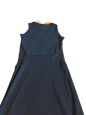 Jaded London Black Bodycon Dress Cutout Mesh Rainbow Collar Size Small NWT thumbnail 8
