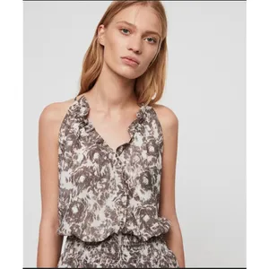 AllSaints Nyla Floral Ruffle Maxi Dress Grunge Romantic thumbnail 4