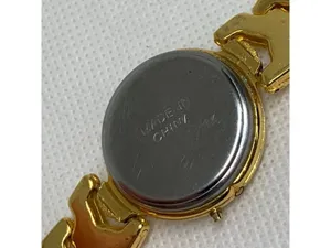 Vintage digital LCD women’s watch gold tone 26mm quartz links bracelet running thumbnail 5