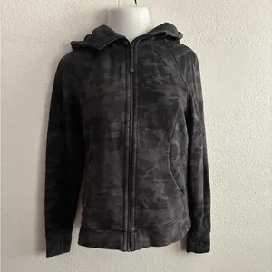 Lululemon Women's Scuba Hoodie Light Cotton Fleece Incognito Camo Gray 12 thumbnail 4