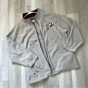 Big Dogs Jacket embroidered dog fall leaves unisex Gray (xlarge) polar dogs cozy thumbnail 1