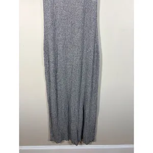 Brandy Melville Midi Dress Womens One Size Grey Excellent Ribbed‎ Knit V-Neck thumbnail 6
