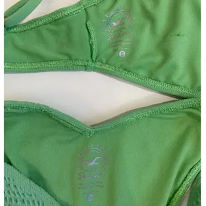 Hollister Sage Green Textured Triangle‎ Wrap Bikini Set S Top XS Cheeky Bottoms thumbnail 11