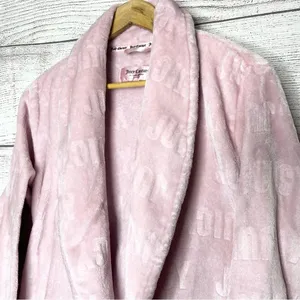 Juicy Couture Blush Pink Logo Plush Robe Size Large/ XL thumbnail 3