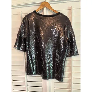Zara‎ Black/Gray Sequin Top Size Medium thumbnail 2