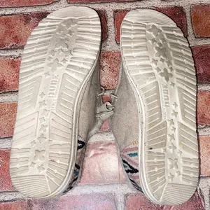 Pre-Owned Hey Dude Wendy Funk Wool Beige Canva Slip On Faux Fur Shoe Size 9 Casu thumbnail 7