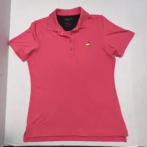 Magnolia Lane Tech Masters‎ Solid Pink Preppy Designer Athletic Polo Golf Shirt thumbnail 6