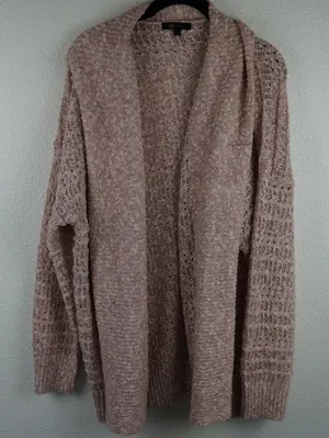 FRYE Cardigan Sweater Knit Oversized Duster Open Front‎ Women XL Speckled thumbnail 1