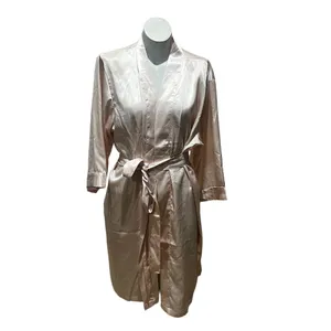 Luxury Silky Satin 'Mother of the Bride' Robe Pink L/XL 3/4 Sleeve Tie Closure thumbnail 4