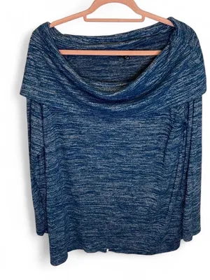 A.N.A blue off the shoulder top thumbnail 1