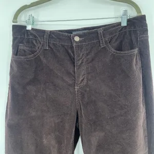 Karl Lagerfeld Corduroy Pants Sz 10 Chocolate Quiet Luxury Preppy Fall Heritage thumbnail 3