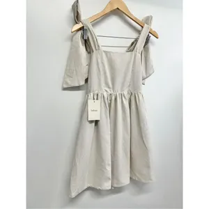 MIOU MUSE Dress Size Small Bow Tie A-Line Mini Linen Blend NWT‎ thumbnail 3