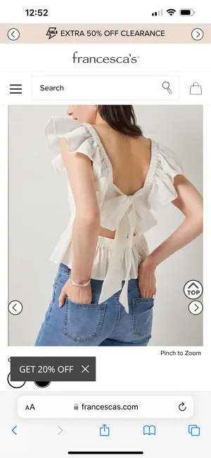 Francesca's Bella Flutter Sleeve Top thumbnail 4