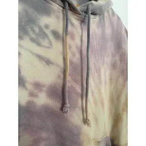 American Eagle Women Tie Dye Oversized Hoodie Purple Tan Side Slit Sweatshirt XS thumbnail 10