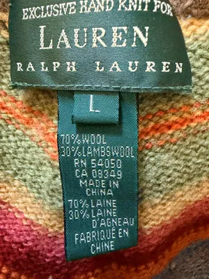 Lauren Ralph Lauren Wool Southwestern RARE Chevron Stripe Fringe Skirt Large thumbnail 10
