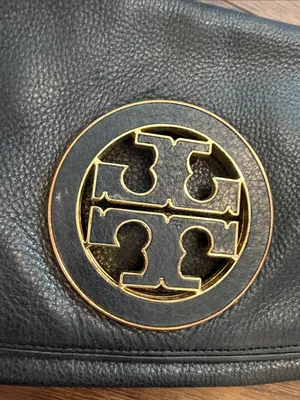 Tory Burch Black Leather Crossbody with Gold-Tone Logo and Chain - C39-182 thumbnail 4