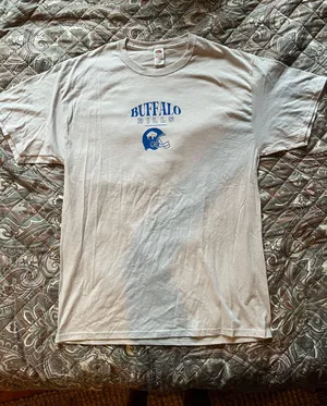 Buffalo Bills Custom Retro Tee Gray Size L thumbnail 1