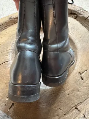 Justin Boots gray metallic kiltie roper lacer leather granny boots women's sz 6 thumbnail 7