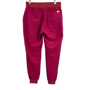 Figs Zamora Scrub Pants Dark Pink Drawstring Jogger Style Cargo Pocket Small thumbnail 3