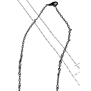 Victorian Crystal & Rhinestone Double Pendant Necklace thumbnail 7