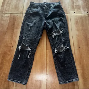 BDG Urban Outfitters Black‎ Distressed Women's Wide Leg Jeans thumbnail 1