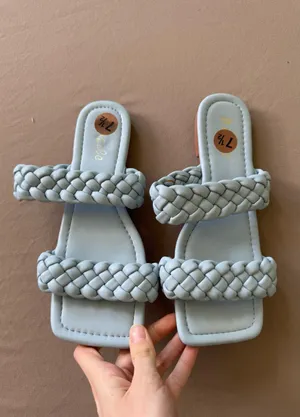 Braided Strap Square Toe Sandals Blue Size 7.5 thumbnail 3