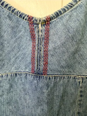 American Eagle Outfitters Blue Denim Slip Dress with 'Love' Detail thumbnail 3