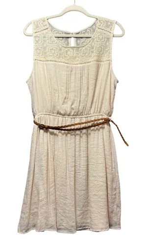 Perch by Blu‎ Pepper Lace Sleeveless Dress Belt Lined 1XL Boho Cottagecore thumbnail 1
