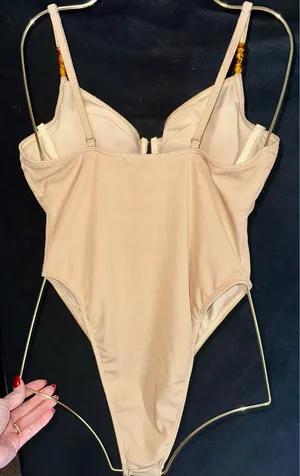 Tan One Piece Swimsuit thumbnail 4
