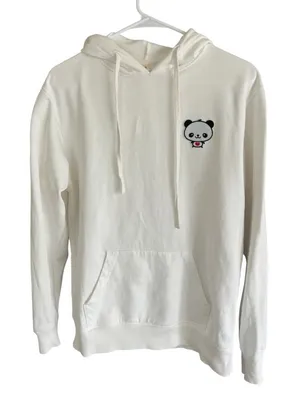 Known Supply Organic Cotton White Hoodie with Panda thumbnail 1