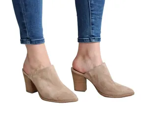 Abound Maya Mule Womens 8M Tan Suede Pointed Toe Block Heel Bootie Slip On thumbnail 1