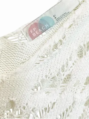 Free People Beach Bianca Fauxchet Crochet Flowy Midi Dress Ivory Large thumbnail 6