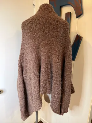Vici Taupe Fuzzy Open Front Cardigan Sweater Sz S/M thumbnail 2
