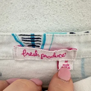 Fresh Produce Sailboat Print Boatneck Top Nautical 3/4‎ Sleeve White Blue thumbnail 7