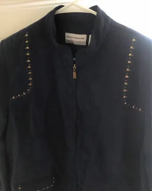 Alfred Dunner Petite Navy Blue Zip Jacket 14P thumbnail 2