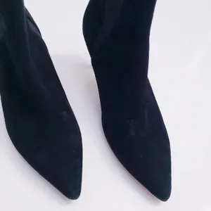 Zara Sapatu Suede Pointed Toe Ankle Booties thumbnail 4
