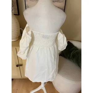 TUCKERNUCK White Annie‎ Smocked Mini Dress Linen Size Small thumbnail 4